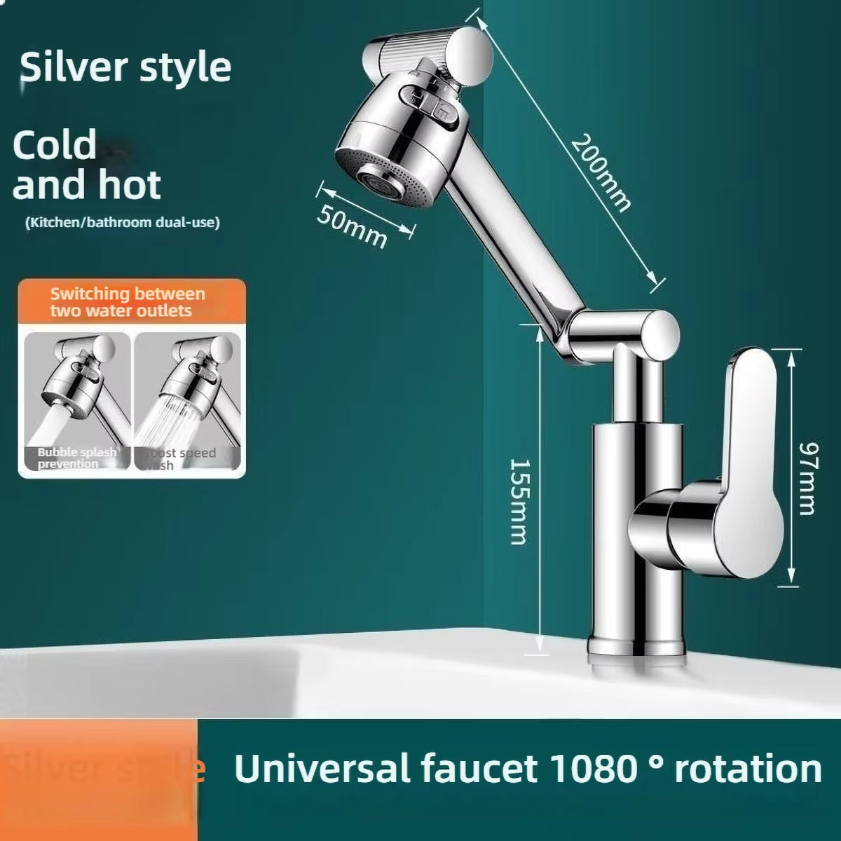 Revolutionary 1080° Rotating Kitchen and Bathroom Faucet - Multifunctional Cold and Hot Water Tap for Effortless Cleaning