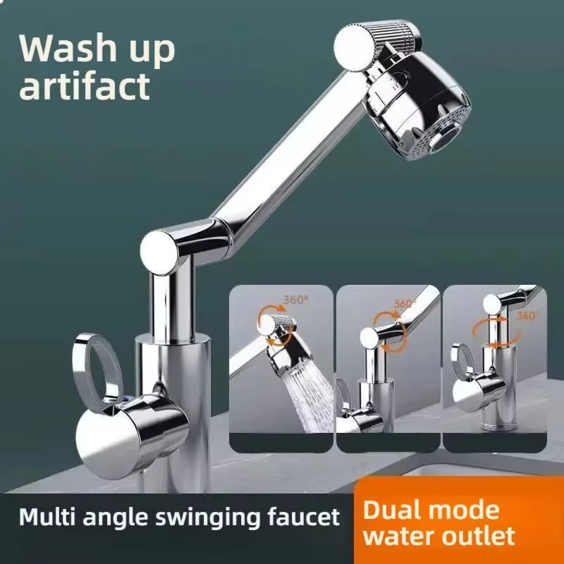 Revolutionary 1080° Rotating Kitchen and Bathroom Faucet - Multifunctional Cold and Hot Water Tap for Effortless Cleaning